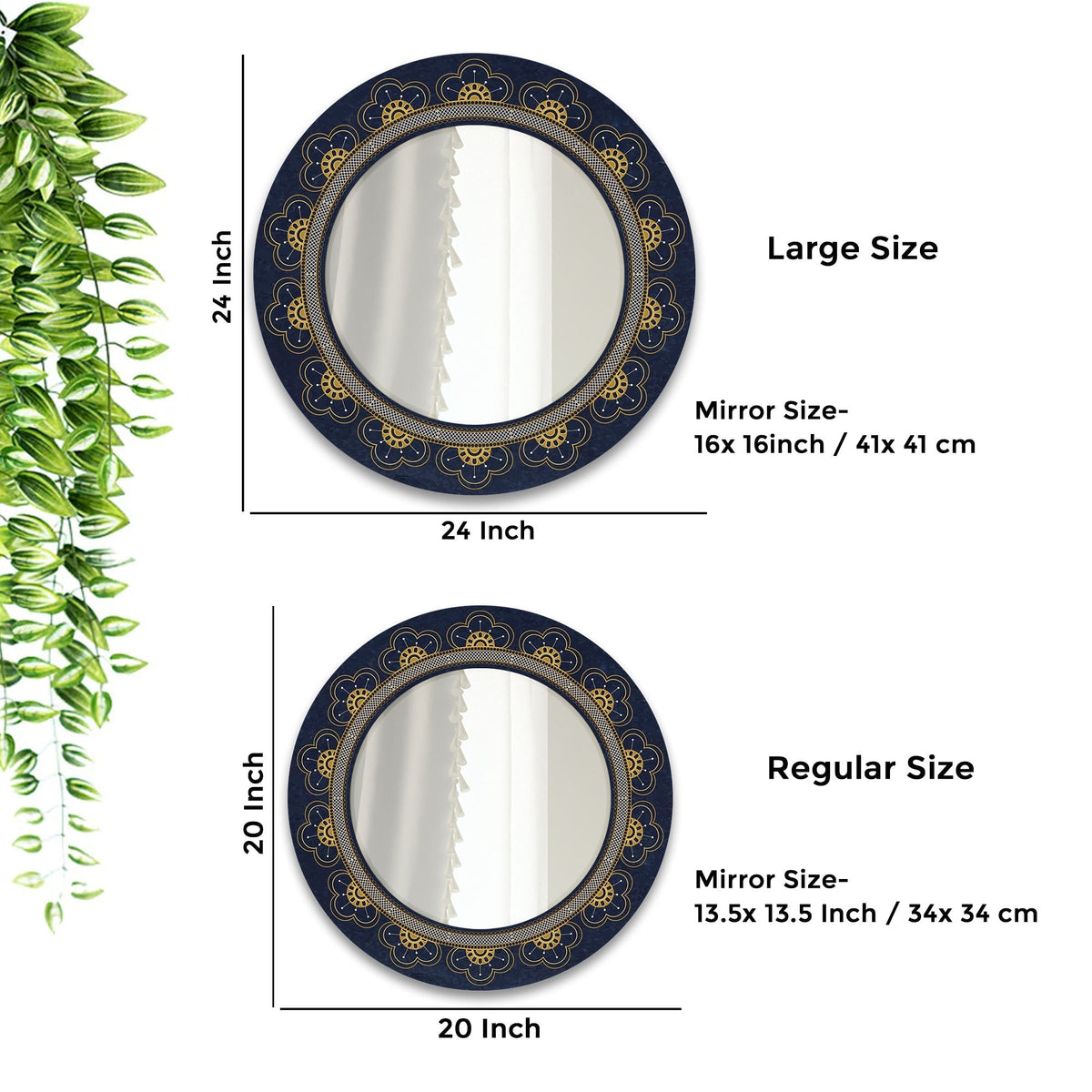 Beautiful Flower Designer Pattern Printed Acrylic Wall Mirror