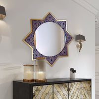 Beautiful Line Art Designer Pattern Printed Acrylic Wall Mirror