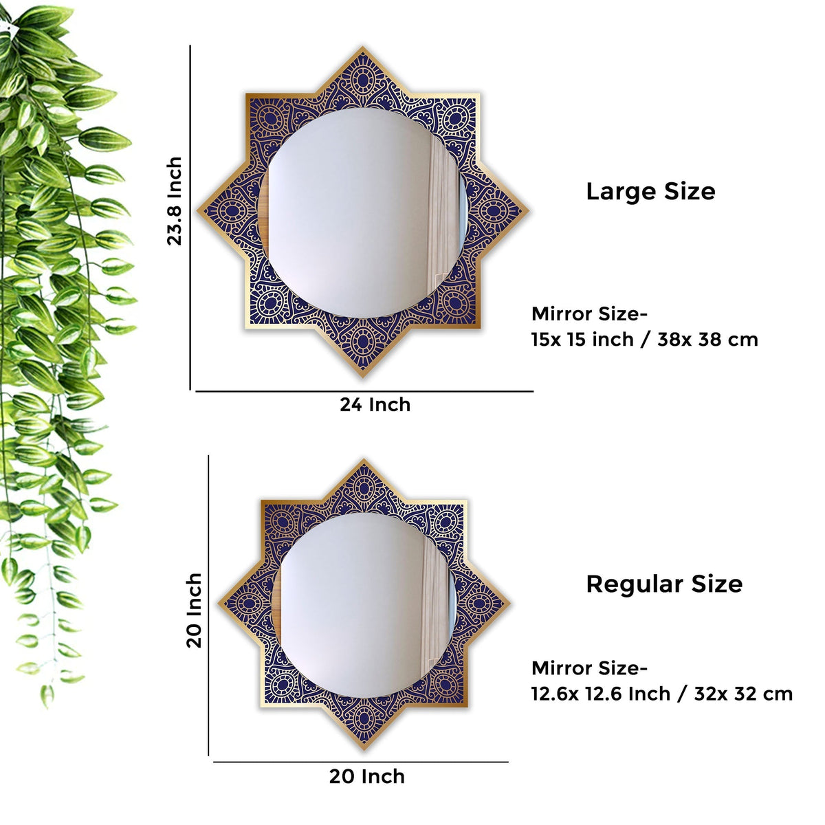 Beautiful Line Art Designer Pattern Printed Acrylic Wall Mirror