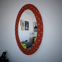 Beautiful Printed Design Oval Printed Acrylic Wall Mirror