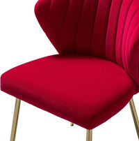 Beautiful Red Velvet Tufted Luxury Lounge Chair