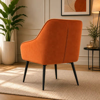 Brown Chrome Diamond Shape Velvet Sofa Lounge Chair