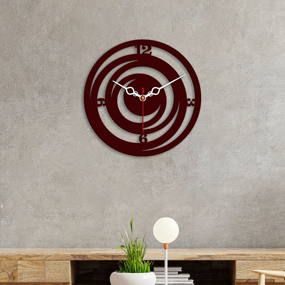 Circle Loops Shape Designer Wooden Wall Clock