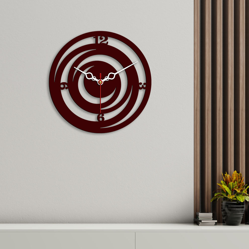 Circle Loops Shape Designer Wooden Wall Clock