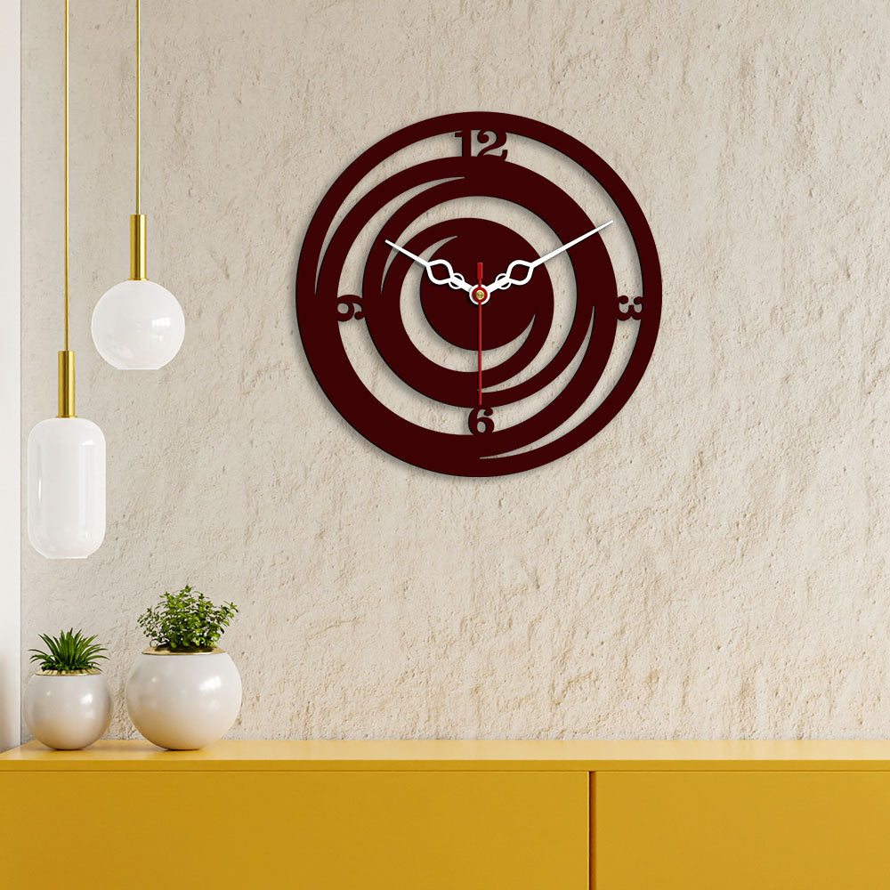 Circle Loops Shape Designer Wooden Wall Clock