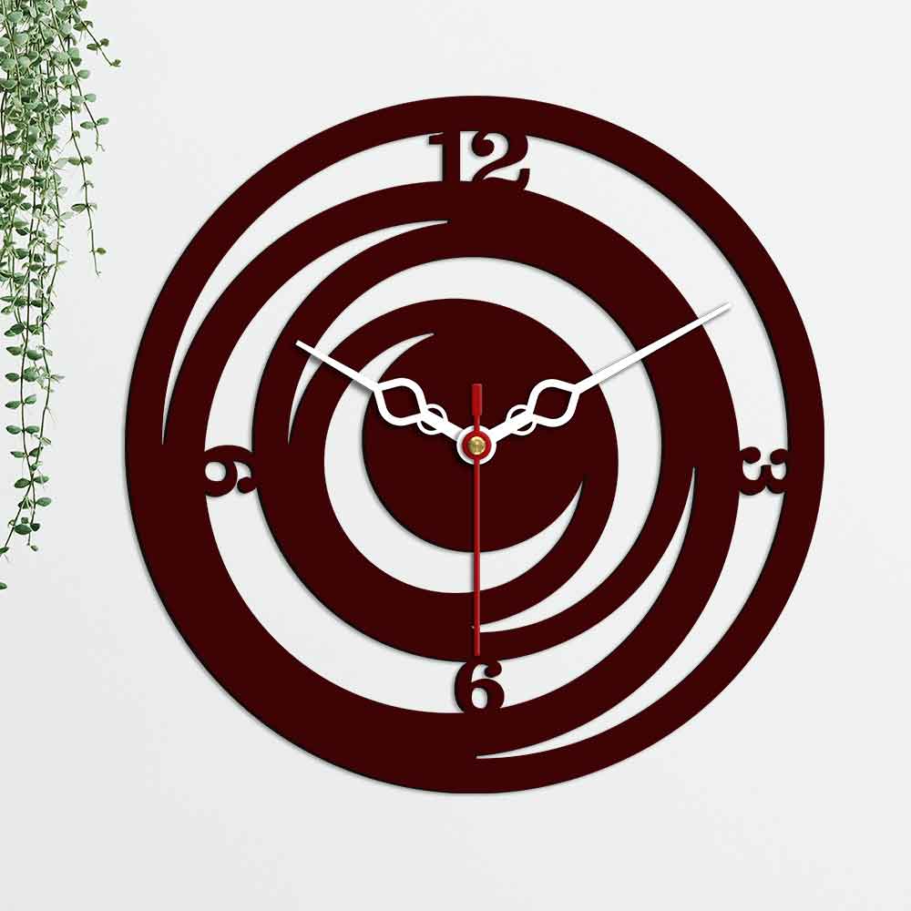 Circle Loops Shape Designer Wooden Wall Clock