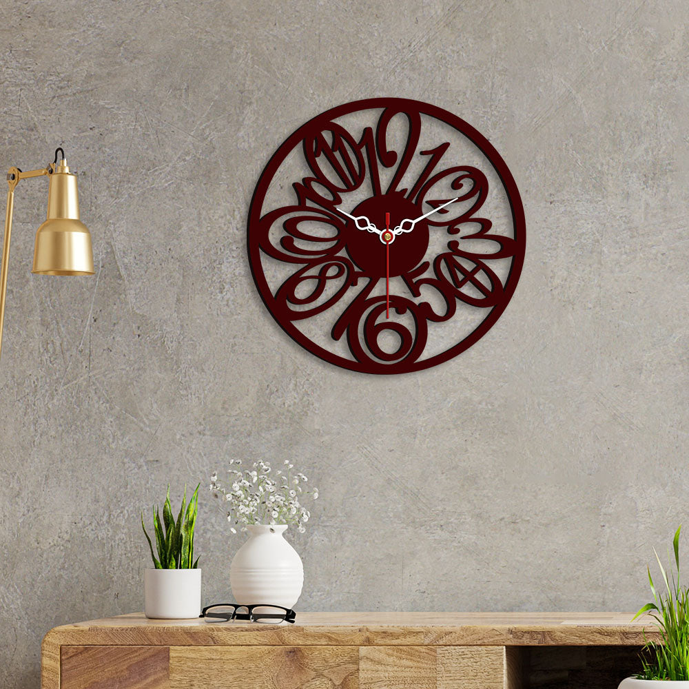 Circular Numbers Designer Wooden Wall Clock
