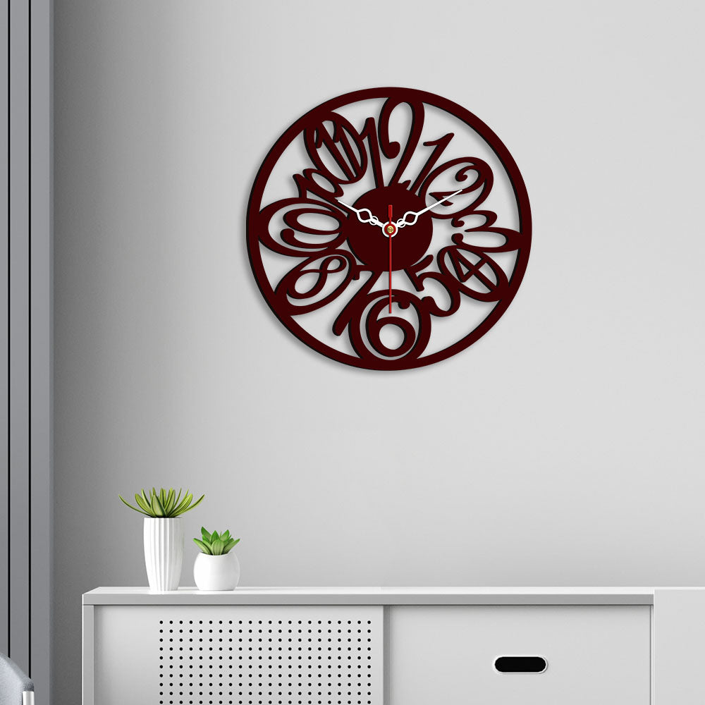 Circular Numbers Designer Wooden Wall Clock