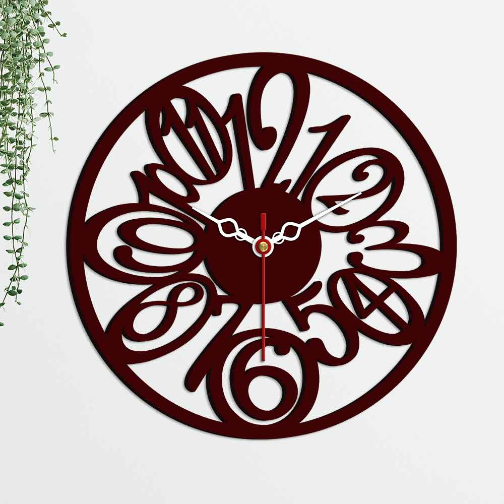 Circular Numbers Designer Wooden Wall Clock