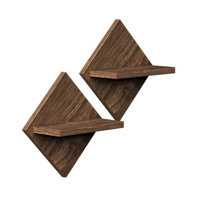 Classic Designer Wooden Stands Wall Mounted Shelf Set of Two