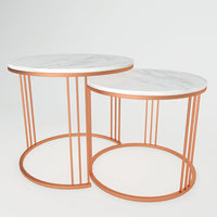 Classic Tethered Copper Nesting Table Set of 2