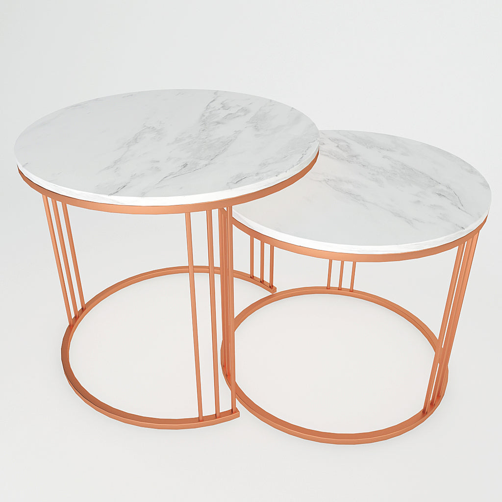 Classic Tethered Copper Nesting Table Set of 2
