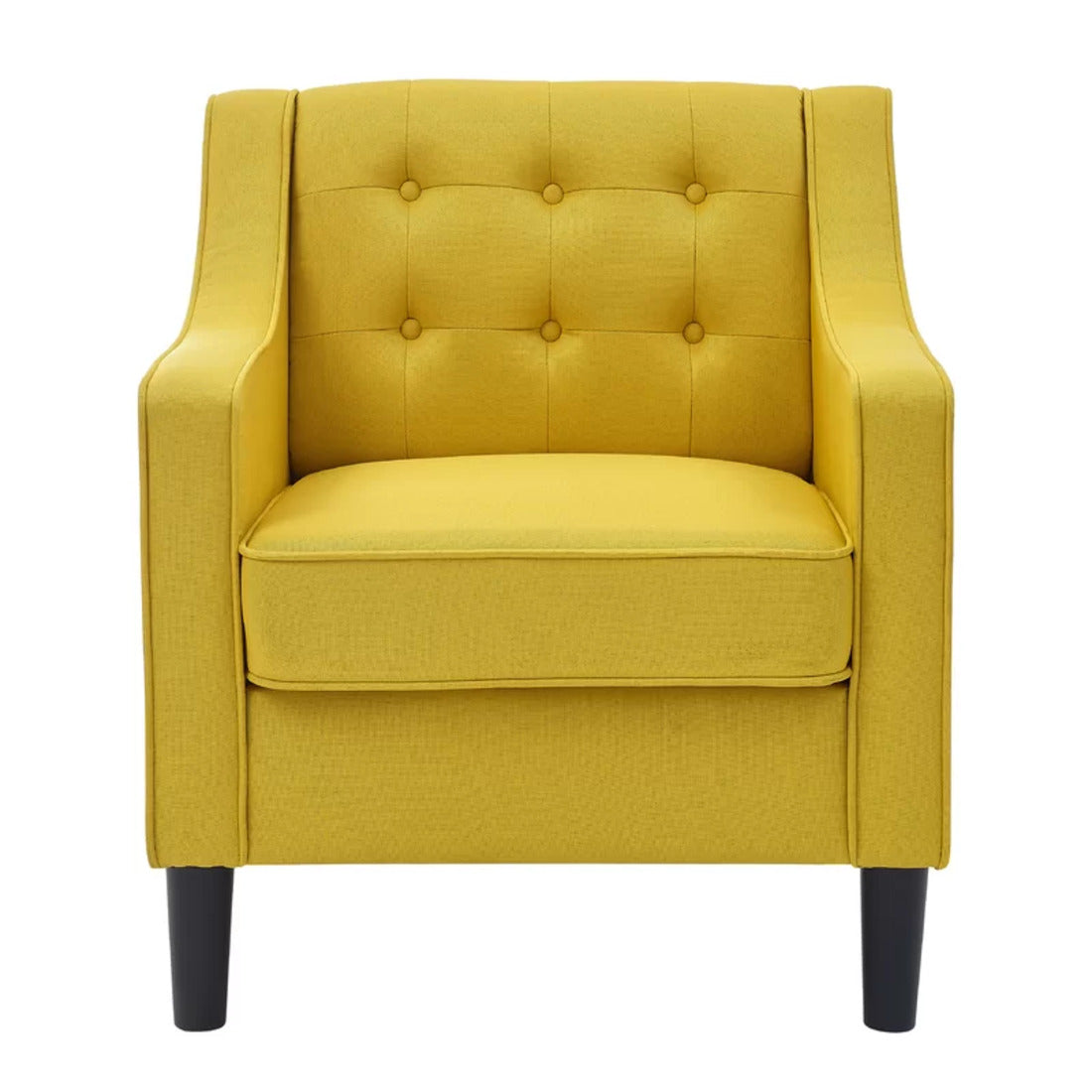 Classic Yellow Tufted Comfy Lounge Chair with Footrest