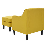 Classic Yellow Tufted Comfy Lounge Chair with Footrest
