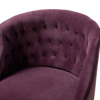 Comfort Tufted Back Magenta PU Foam Accent Chair with Golden Base