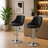 Comfy Back Rest Coral Black Leatherette Bar Stool / Long Chair