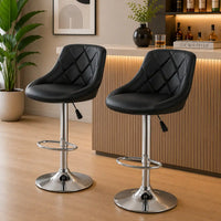 Comfy Back Rest Coral Black Leatherette Bar Stool / Long Chair