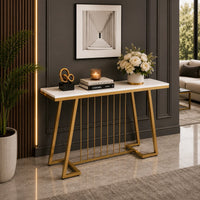 Creative White Marble Golden Top Console Table