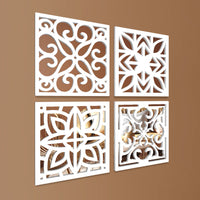 Decorative Panels Timberly Wooden Mirror Wall Art Set of 4