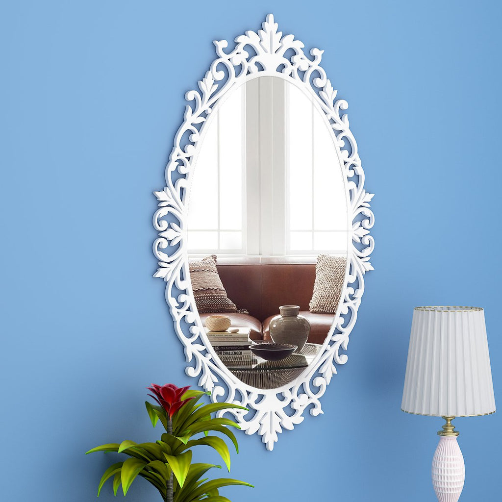 Designer Beautiful Classic Oval Mirror with Bold Motif Frame