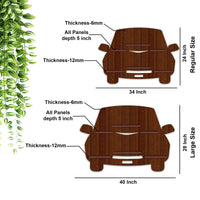 Designer Car Wooden LED Light Wall Shelf with Walnut Finish