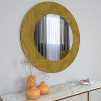 Designer Wooden Framed Round Mirror