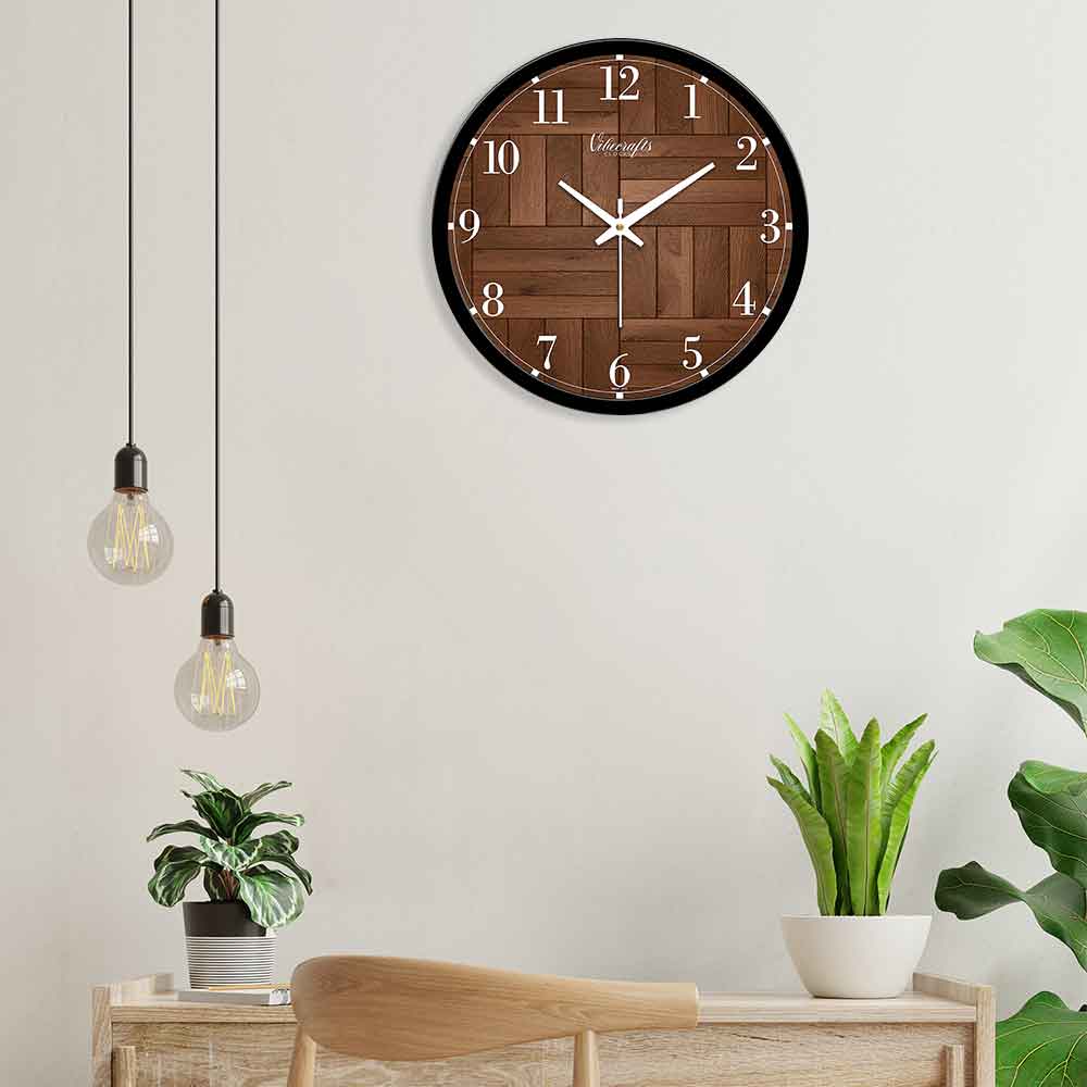 Designer Wooden Pattern Printed Wall Clock