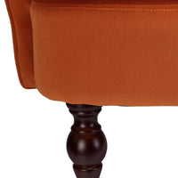 Detailed Tufted Super Comfy Orange Velvet Sofa Lounge Chair