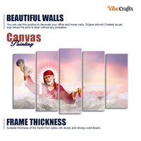 Devotional Wall Painting of Sai Baba Set of Five