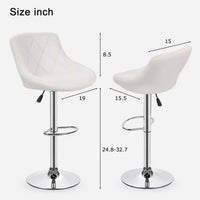 Easy Back Rest White Comfy Leatherette Style Bar Stool / Long Chair