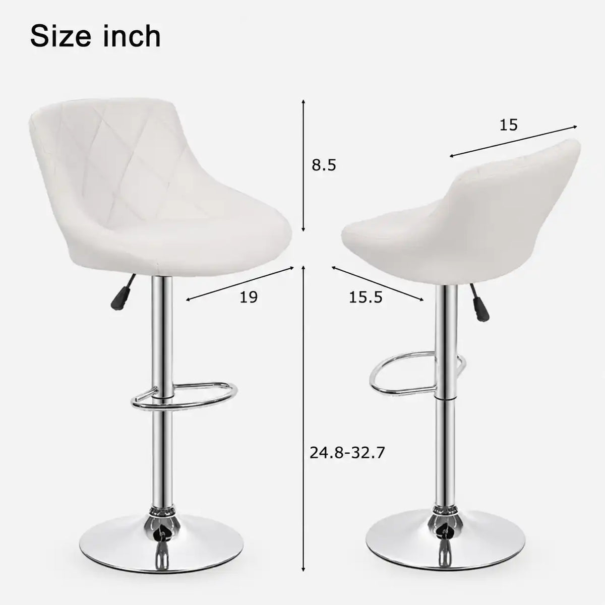 Easy Back Rest White Comfy Leatherette Style Bar Stool / Long Chair