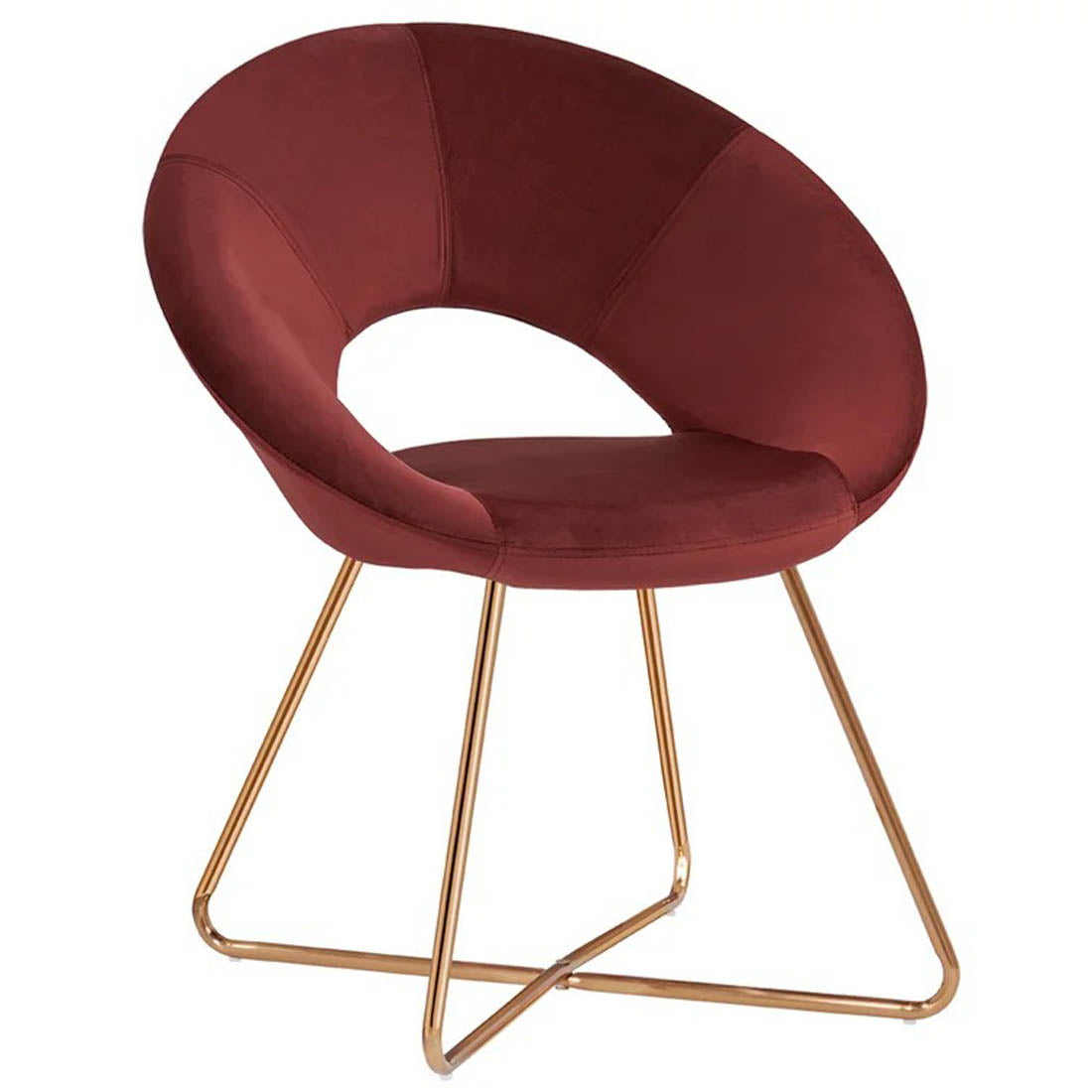 Edgy Shell Designer Shape Red Accent Chair