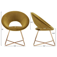 Edgy Shell Designer Shape Yellow Accent Chair