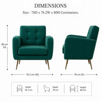 Emerald Luxurious Tufted Velvet Sofa Lounge Chair