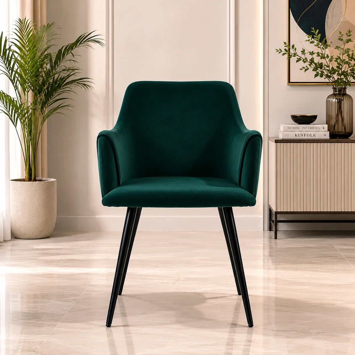 Emerald Rich Cushiony Plush Velvet Accent Chair