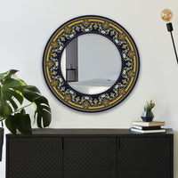 Floral Blue Flower Design Art Printed Acrylic Wall Mirror