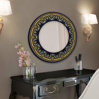 Floral Blue Flower Design Art Printed Acrylic Wall Mirror
