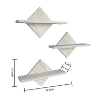 Geometric Trangle Shaped Wooden Wall Shelf Set of Three