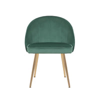 Golden Legged Royal Green Velvet Accent Chair