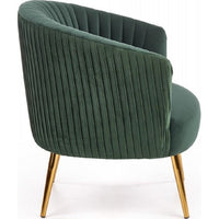 Green Cocooned Pattern Velvet Accent Chair
