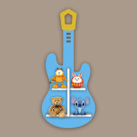 Guitar Shape Wooden Wall Shelf LED Light Wall Shelf for Kids