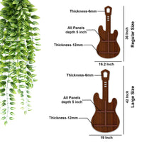 Guitar Shape Wooden Wall Shelf LED Light Wall Shelf with Walnut Finish