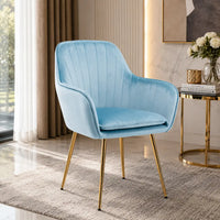 High Tufted Back Luxury Sky Blue Comfy Lounge Chair