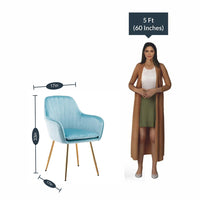 High Tufted Back Luxury Sky Blue Comfy Lounge Chair