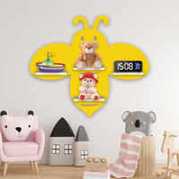 Honey Bee Wooden Wall Shelf LED Light Wall Shelf for Kids