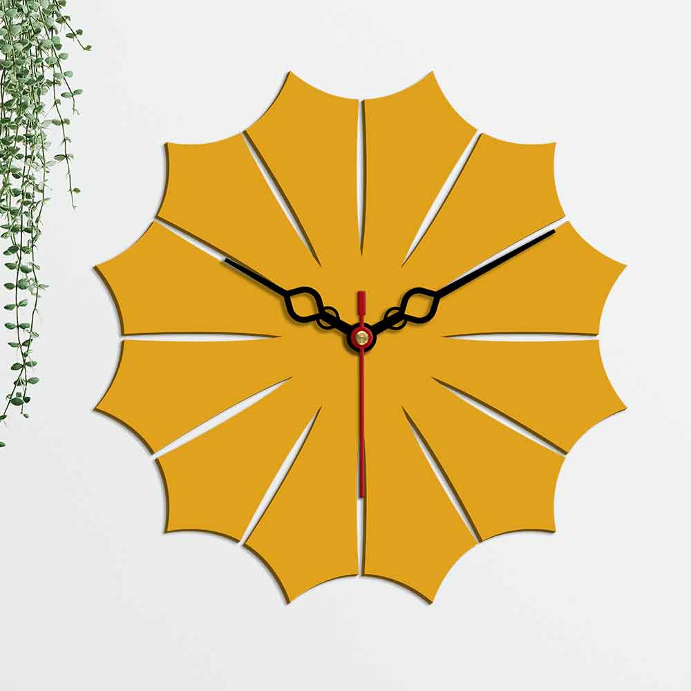 Leaf Shape Designer Wooden Wall Clock