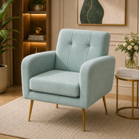 Light Seagreen Design Tufted Luxury Velvet Sofa Lounge Chair