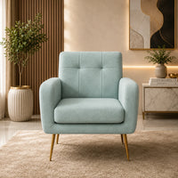 Light Seagreen Design Tufted Luxury Velvet Sofa Lounge Chair
