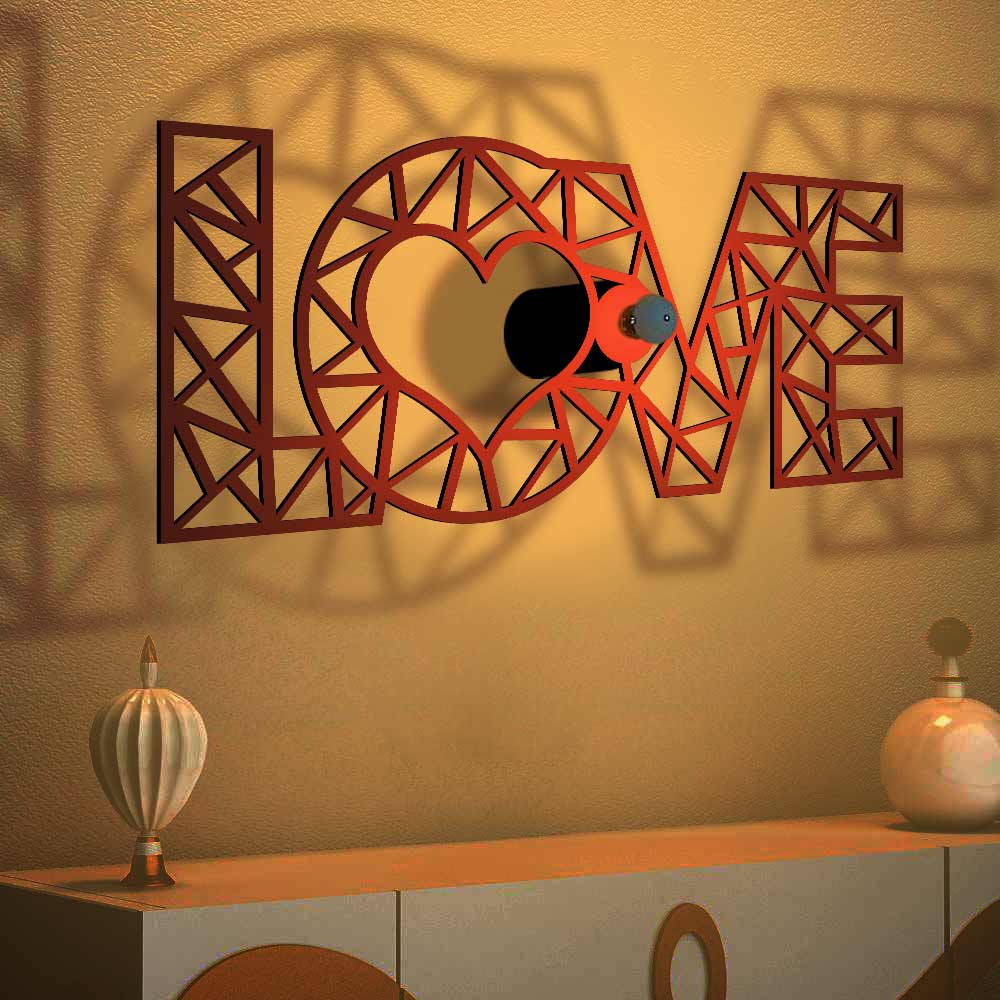 Love Text Design Shadow Lamp