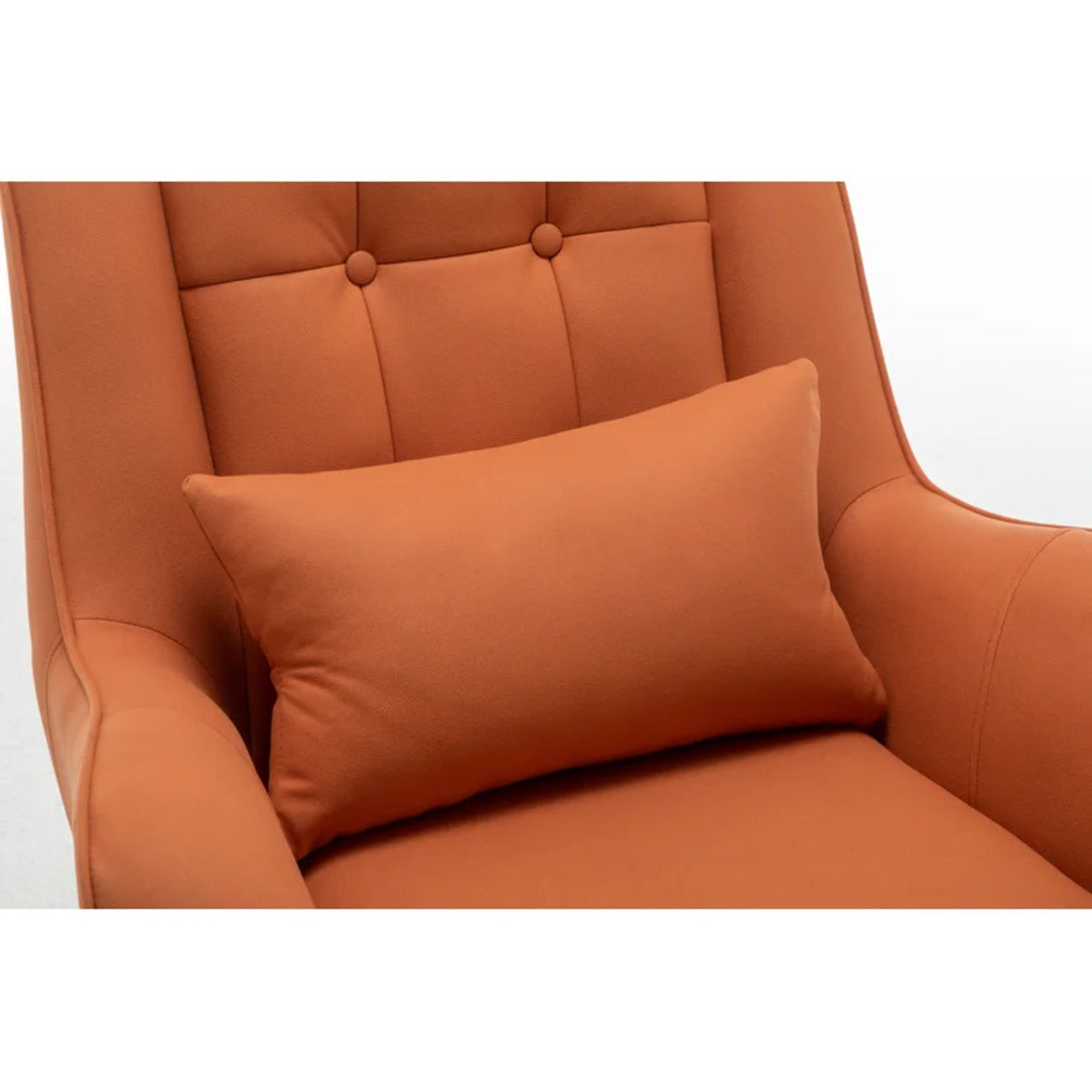Luxurious Mustard Yellow Thick Padded Velvet Sofa Lounge Chair with Cushion